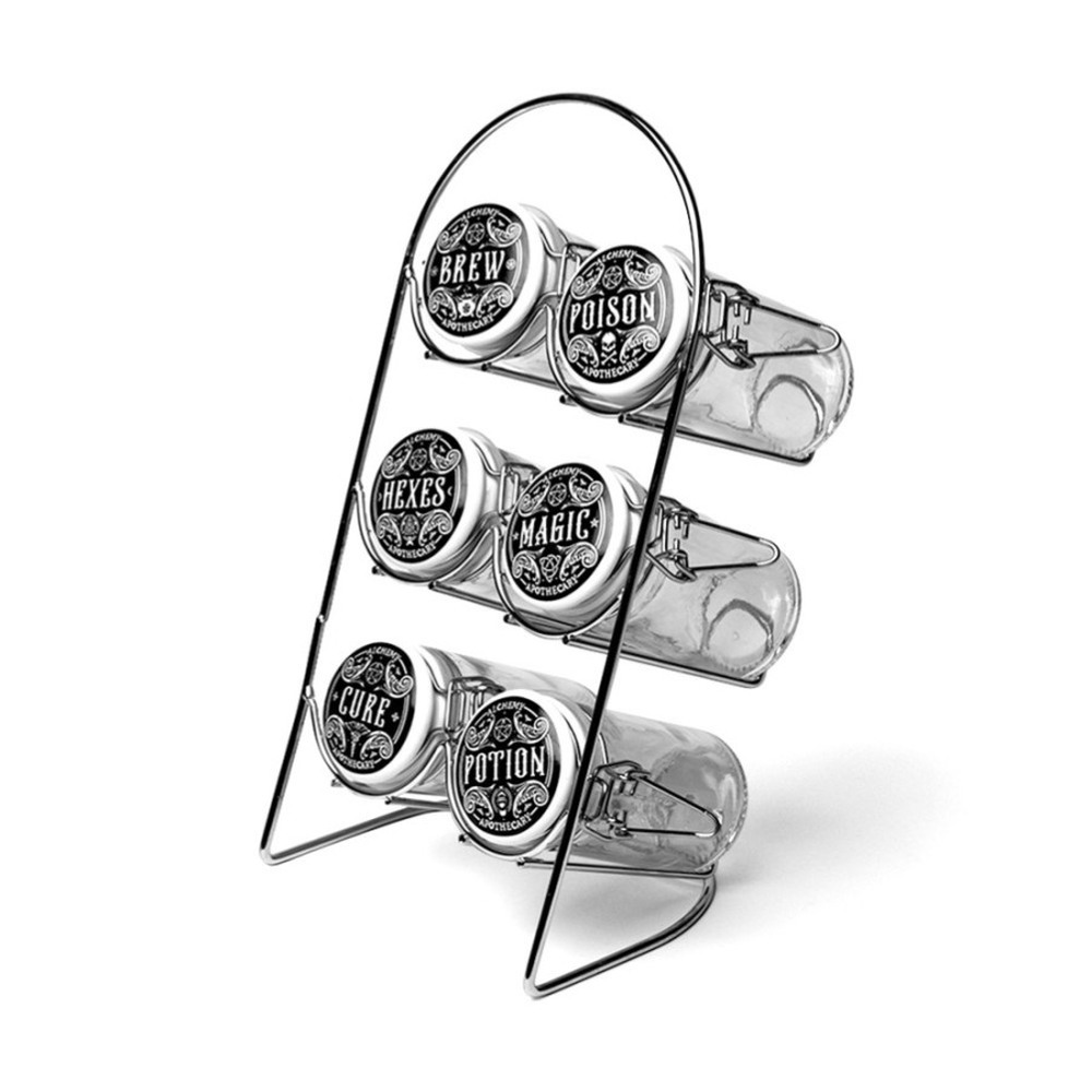 Alchemy - Witch's Spice Rack Storage jar - Black/White